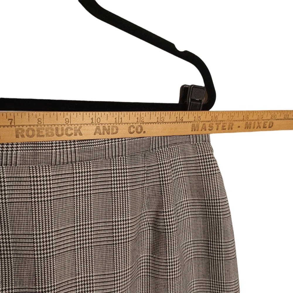 VTG NYCC Black White Houndstooth Plaid Print Mini Skirt 16 XL